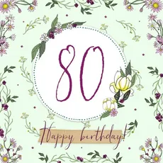 Karnet Swarovski kwadrat Urodziny 80