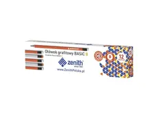 Ołówek Zenith Basic B trójkątny z gumką 12 sztuk