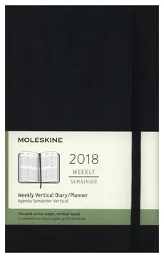 Kalendarz 2018 tygodniowy wertykalny Moleskine 12M L czarny
