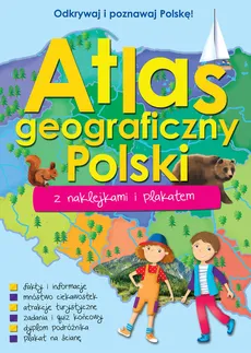 Atlas geograficzny Polski z naklejkami i plakatem - Outlet