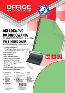 Okładki do bindowania OFFICE PRODUCTS A4 100 sztuk zielone transparentne