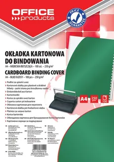 Okładki do bindowania Office Products A4 kartonowa 100 sztuk zielona/błyszcząca