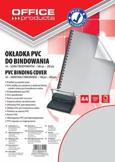 Okładka do bindowania Office Products A4 PVC 100 sztuk szara/transparentna