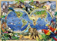 Puzzle XXL 300 Świat z dzikimi zwierzętami