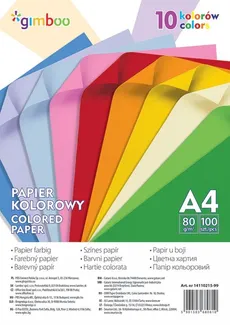 Papier kolorowy Gimboo A4 100 sztuk
