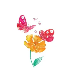 Karnet Swarovski kwadrat Różowe motyle