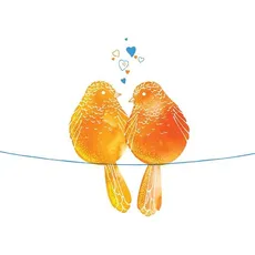 Karnet Swarovski kwadrat Pomarańczowe ptaszki