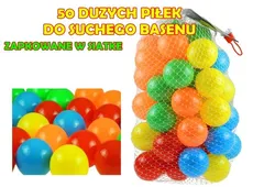 Piłki do suchego basenu w siatce 50 szt 7 cm - Lean Toys