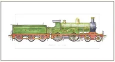 Karnet lokomotywa zielona 12x23 + koperta