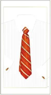 Karnet krawat czerwony 12x23 + koperta