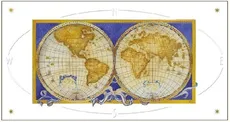 Karnet mapa Świata 12x23 + koperta