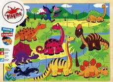Puzzle drewniane dinozaury Playme