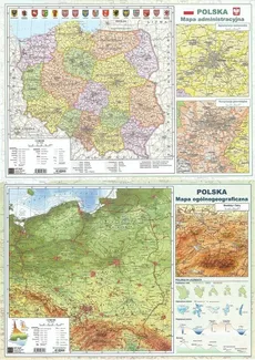 Podkładka na biurko A2 Polska ogólnogeograficzna/administracyjna dwustronna