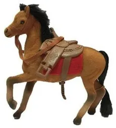 Koń z siodłem jasnobrązowy