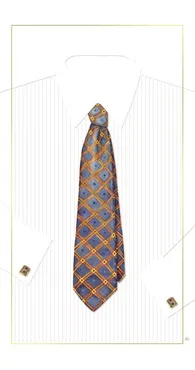 Karnet krawat niebieski 12x23 + koperta