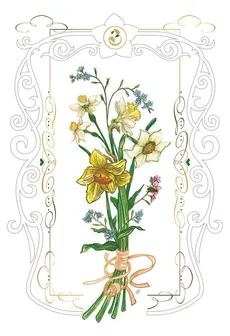 Karnet kwiaty żonkile 12x18 + koperta