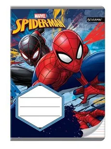 Zeszyt A5 Spider Man w trzy linie 16 kartek linia dwukolorowa 10 sztuk mix
