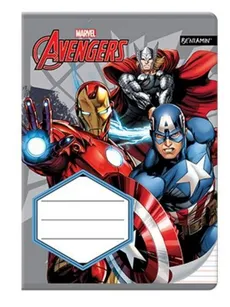 Zeszyt A5 Avengers w trzy linie 16 kartek linia dwukolorowa 10 sztuk mix