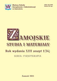 Zamojskie Studia i Materiały. Seria Fizjoterapia. R. 13, 1(34)