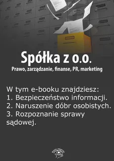 Spółka z o.o. Prawo, zarządzanie, finanse, PR, marketing, wydanie maj 2014 r. - Barbara Brózda