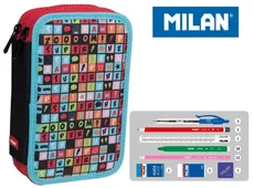 Piórnik Milan 2-poziomowy z wyposażeniem Super Heroes Words Letters