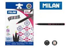 Flamastry Milan z końcówką pędzelkiem 10 kolorów