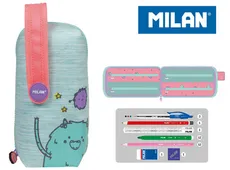 Multipiórnik Milan owalny z 4 piórnikami MIMO różowo-zielony