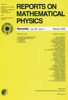 Reports on Mathematical Physics 81/1 2018