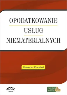 Opodatkowanie usług niematerialnych - Outlet - Radosław Kowalski