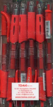Długopis żelowy automatyczny Mastership czerwony 20 sztuk