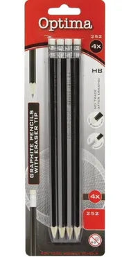 Zestaw 4 ołówków HB Optima 12 sztuk