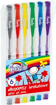 Długopisy żelowe Fiorello z brokatem 6 kolorów