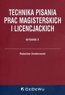 Technika pisania prac magisterskich i licencjackich - Outlet - Radosław Zenderowski