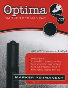 Marker permanentny czarny 1-5 mm 12 sztuk
