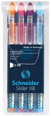 Zestaw długopisów Schneider Slider Basic XB 4 sztuki mix kolorów neonowych