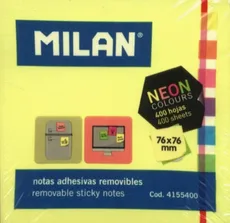 Karteczki samoprzylepne Neon mix kostka 400 sztuk