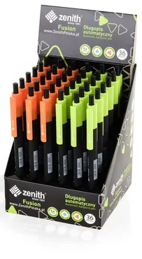 Długopis automatyczny trójkątny Zenith Fusion 36 sztuk display