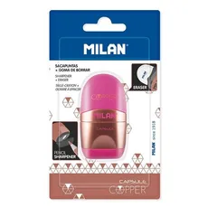 Temperówka + gumka Milan Capsule Copper różowa