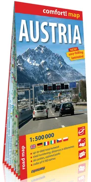 Austria laminowana mapa samochodowa 1:500 000