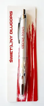 Świetlny długopis czerwony, z napisem Kibicuję Polsce