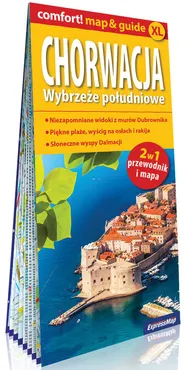 Chorwacja Wybrzeże południowe; laminowany map&guide XL (2w1: przewodnik i mapa)