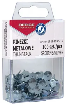 Pinezki metalowe srebrne OFFICE PRODUCTS 10x100 sztuk
