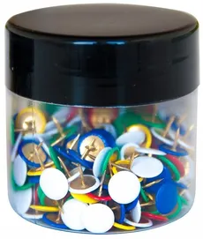 Pinezki klasyczne Q-CONNECT w plastikowym słoiku 300 sztuk mix kolorów