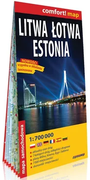 Litwa Łotwa Estonia comfort! map mapa samochodowa1:700 000