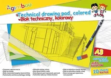 Blok techniczny z kolorowymi kartkami A3 GIMBOO 10 kartek 6 sztuk