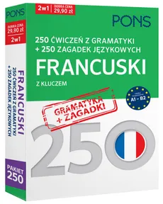 250 ćwiczeń z gramatyki Francuski + 250 zagadek - Outlet