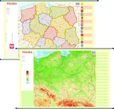 Polska mapa ścienna dwustronna fizyczno-administracyjna 1:1 800 000