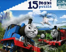 Puzzle 15 Maxi Tomek i przyjaciele Pędzące lokomotywy