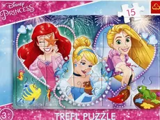 Puzzle 15 Ramkowe Disney Księżniczki Trzy uśmiechy