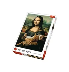 Puzzle Mona Lisa i kot Mruczek 500 - Outlet